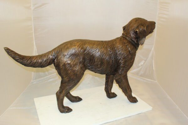 Golden retriever dog standing - Bronze Statue -  Size: 44"L x 10"W x 27"H.