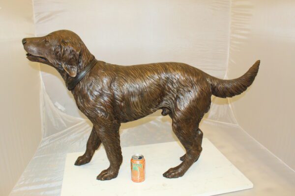 Golden retriever dog standing - Bronze Statue -  Size: 44"L x 10"W x 27"H.