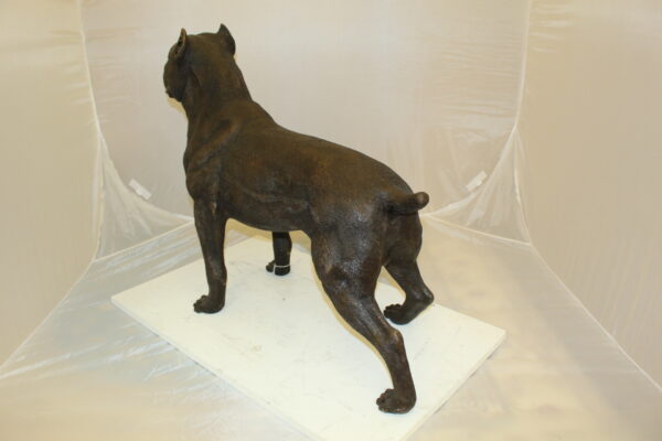 Pit Bull Dog Bronze Statue -  Size: 33"L x 11"W x 26"H.