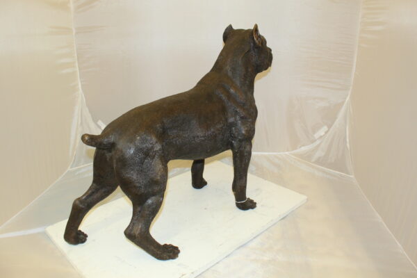 Pit Bull Dog Bronze Statue -  Size: 33"L x 11"W x 26"H.