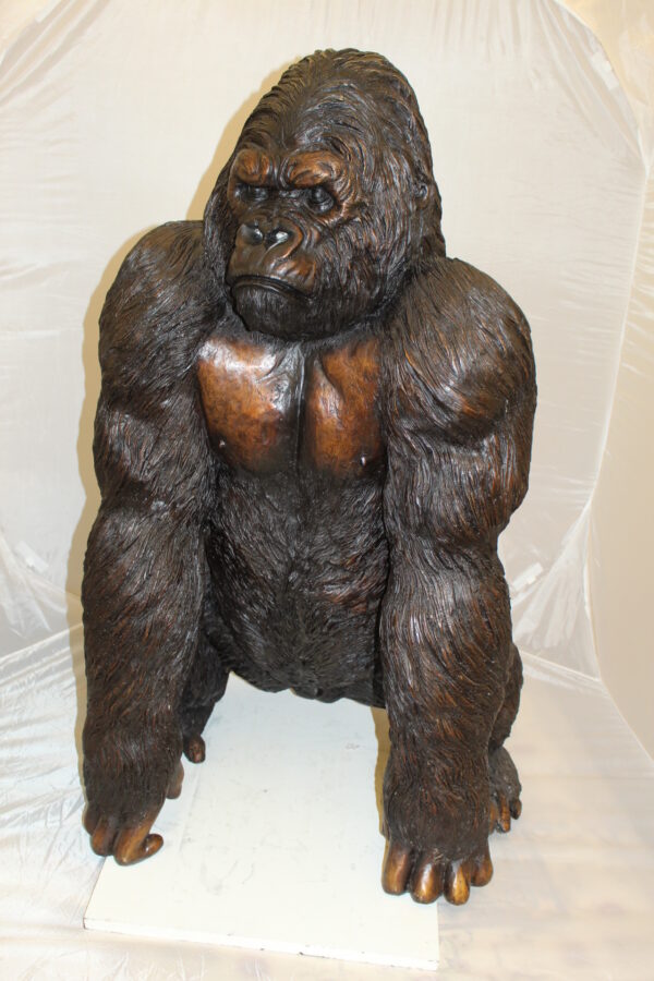 King Kong Bronze Statue -  Size: 32"L x 28"W x 49"H.