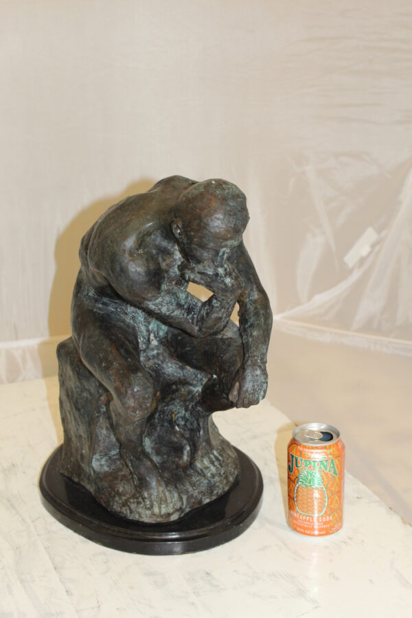 The Thinker Bronze Statue -  Size: 10"L x 12"W x 17"H.