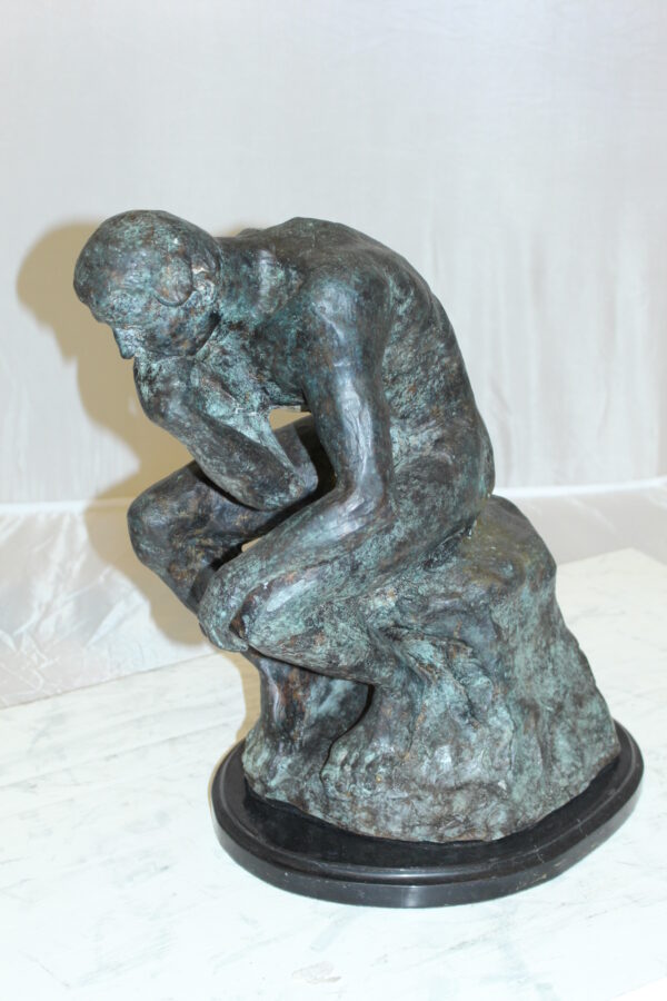 The Thinker Bronze Statue -  Size: 10"L x 12"W x 17"H.