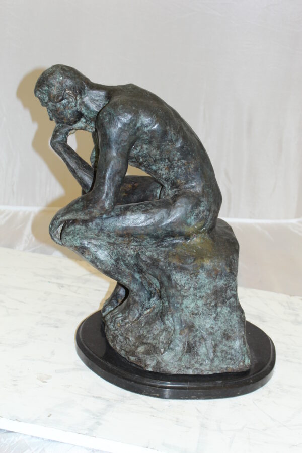 The Thinker Bronze Statue -  Size: 10"L x 12"W x 17"H.