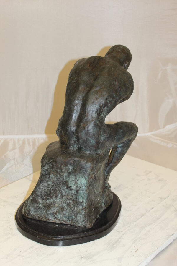 The Thinker Bronze Statue -  Size: 10"L x 12"W x 17"H.