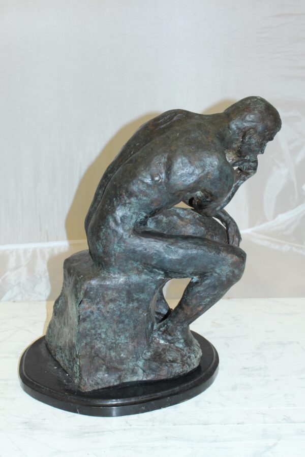 The Thinker Bronze Statue -  Size: 10"L x 12"W x 17"H.