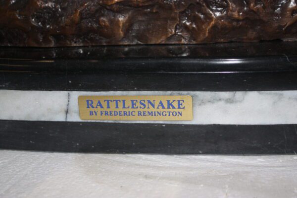 Rattlesnake by Remington Bronze Statue -  Size: 17"L x 10"W x 25"H.