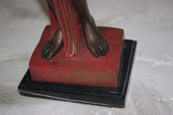 Egyptian lady Bronze Statue -  Size: 7"L x 6"W x 28"H.