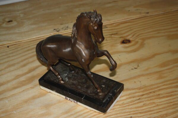 Running horse Bronze statue -  Size: 7.5"L x 3.5"W x 9"H.