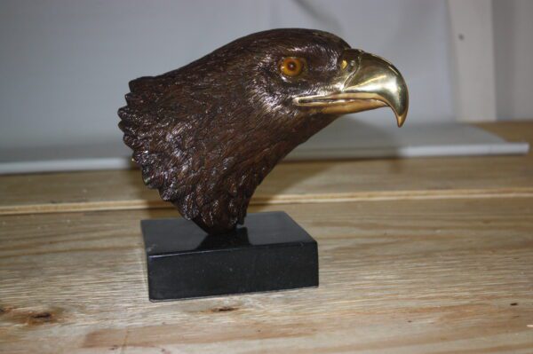 Eagle head - Bronze Statue -  Size: 10"L x 6"W x 8.5"H.