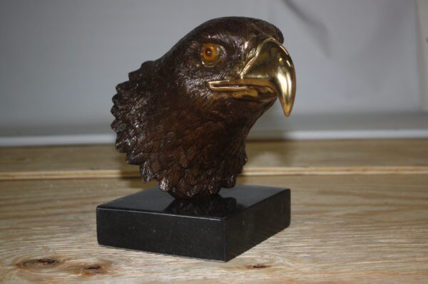 Eagle head - Bronze Statue -  Size: 10"L x 6"W x 8.5"H.