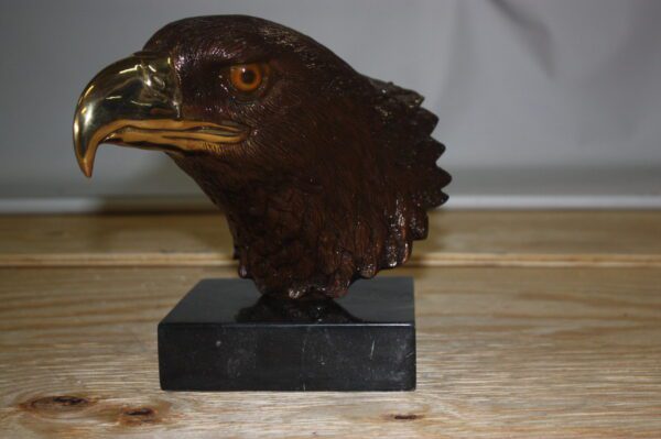Eagle head - Bronze Statue -  Size: 10"L x 6"W x 8.5"H.