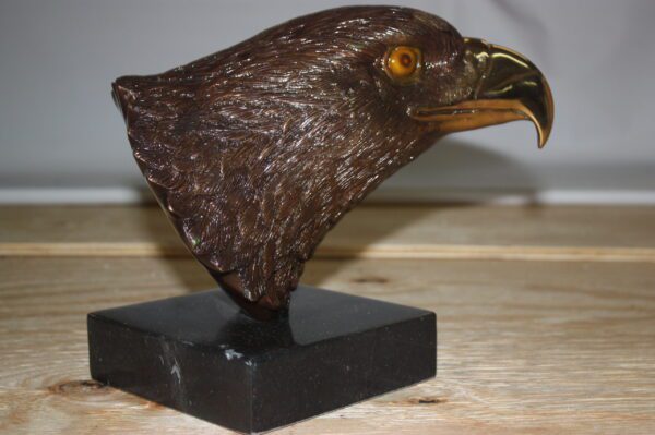 Eagle head - Bronze Statue -  Size: 10"L x 6"W x 8.5"H.