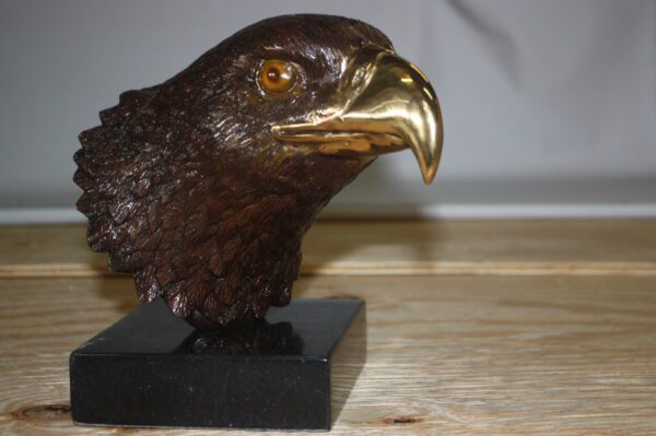 Eagle head - Bronze Statue -  Size: 10"L x 6"W x 8.5"H.