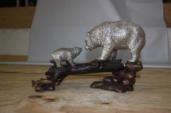 Family bear  - Bronze Statue -  Size: 15"L x 6"W x 9"H.