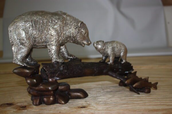 Family bear  - Bronze Statue -  Size: 15"L x 6"W x 9"H.