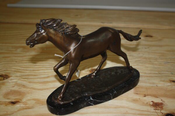 Running horse - Bronze Statue -  Size: 12"L x 4"W x 8"H.