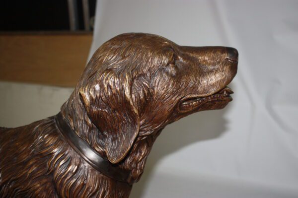 Golden retriever dog standing - Bronze Statue -  Size: 44"L x 10"W x 27"H.