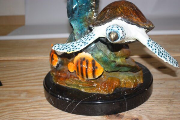 Three turtles  - Bronze Statue -  Size: 17"L x 12"W x 28"H.