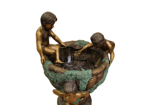 Kids Playing in Fountain Bronze Statue -  Size: 38"L x 32"W x 45"H.
