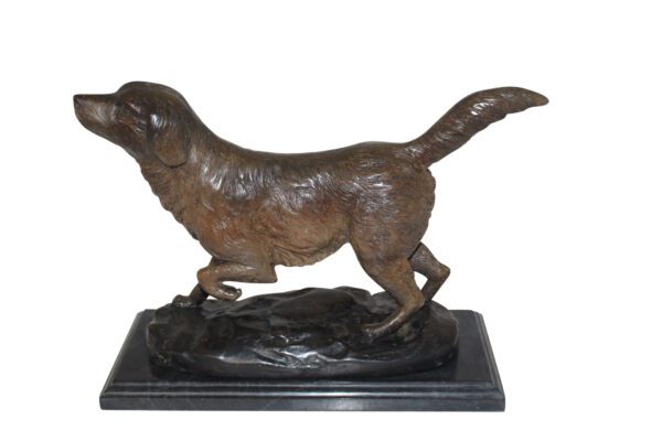 Labrador Dog Bronze Statue -  Size: 20"L x 8"W x 14"H.