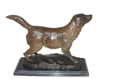 Labrador Dog Bronze Statue -  Size: 20"L x 8"W x 14"H.
