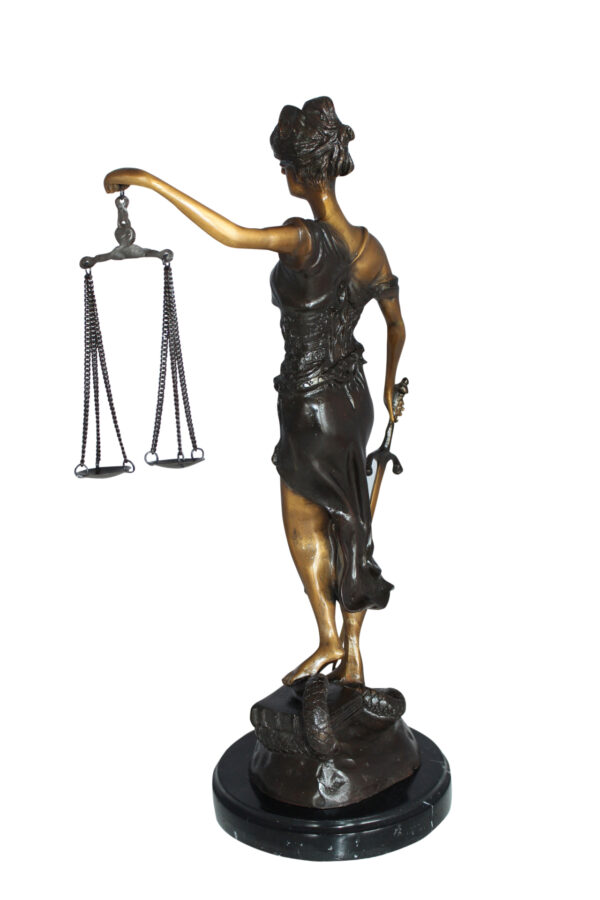 Lady Justice Bronze Statue -  Size: 6"L x 6"W x 18"H.