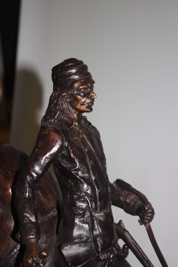 Mountain man Bronze by Fredrick Remington -  Size: 20"L x 8"W x 27"H.