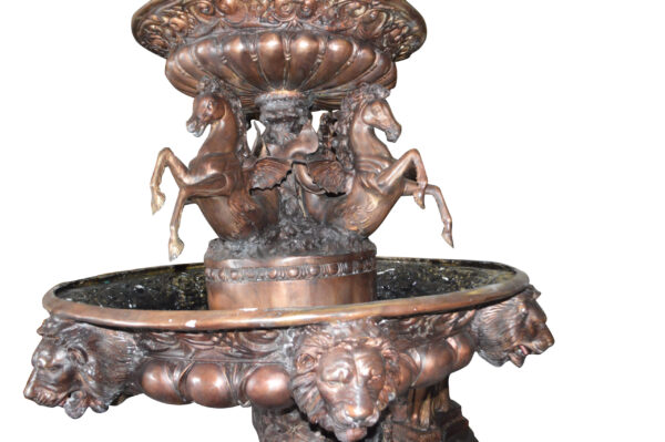 Nine feet tall Bronze, Tiered Outdoor pond Fountain -  59"x 59"