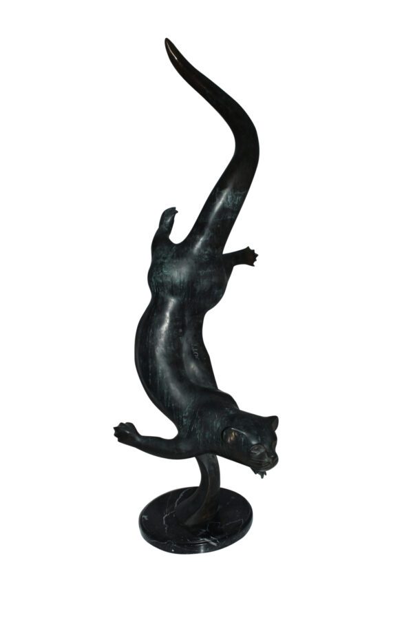 Otter Bronze Statue -  Size: 15"L x 17"W x 44"H.