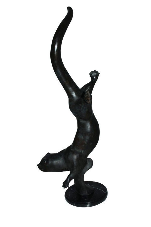 Otter Bronze Statue -  Size: 15"L x 17"W x 44"H.