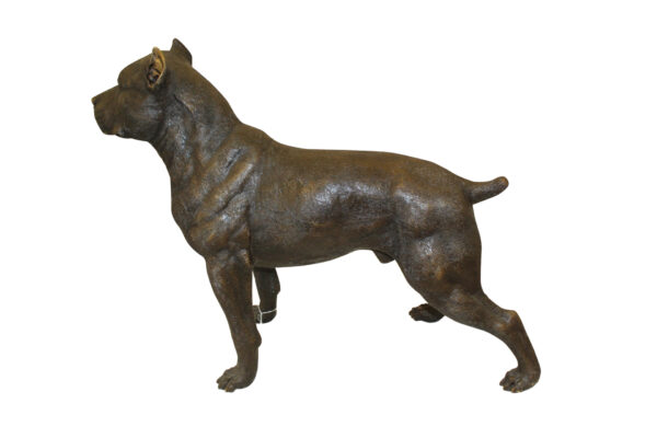 Pit Bull Dog Bronze Statue -  Size: 33"L x 11"W x 26"H.