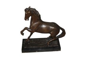 Running horse Bronze statue -  Size: 7.5"L x 3.5"W x 9"H.