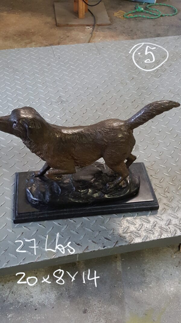 Labrador Dog Bronze Statue -  Size: 20"L x 8"W x 14"H.