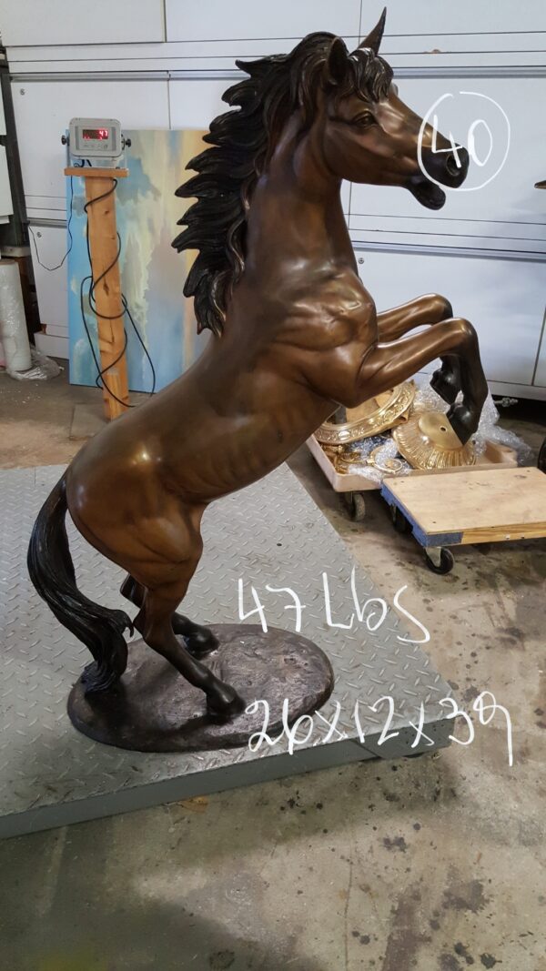 Horse Standing -large Bronze Statue -  Size: 26"L x 12"W x 39"H.