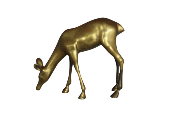 Two Tone color deer bronze statue -  Size: 13"L x 4"W x 11"H.