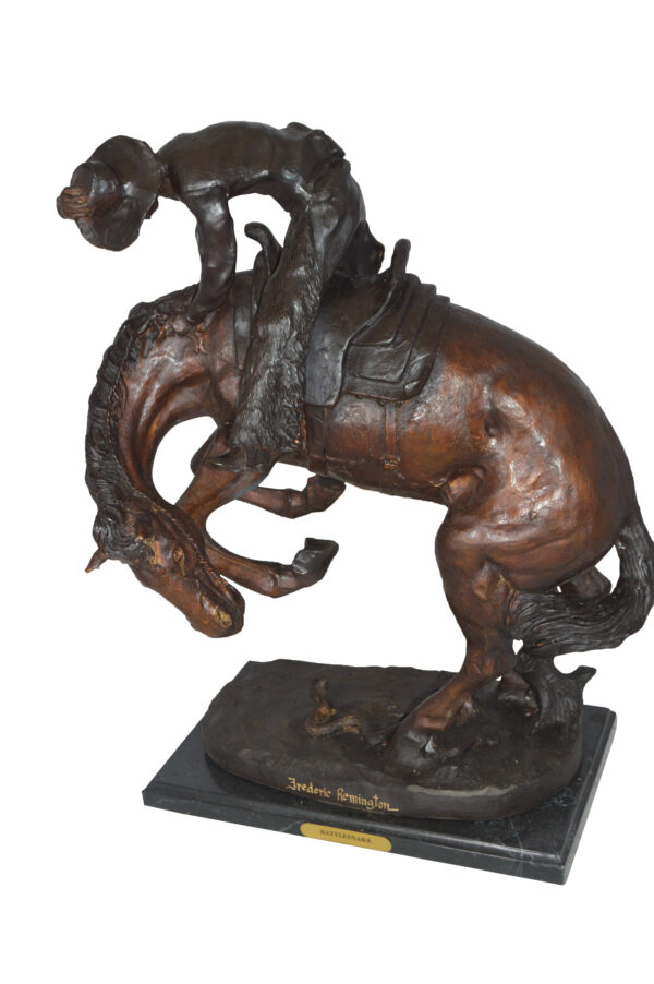 Rattlesnake by Remington Bronze Statue -  Size: 16"L x 13"W x 22"H.