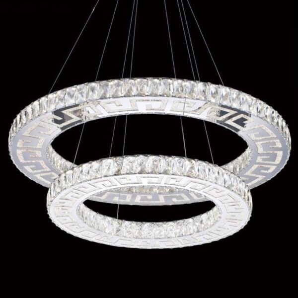 LED Chandelier Modern-Crystal-Two Ring - Diameter 600 MM or approx 23.6 Inches