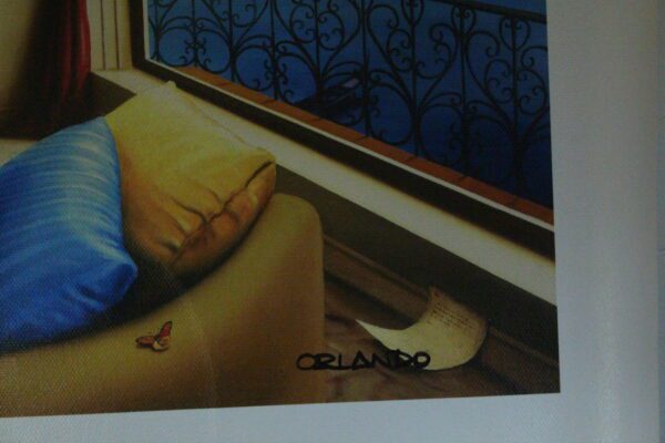 Orlando Quevedo Giclée "A View From My Room" Painting -  Size: 21"L x 13.5"W