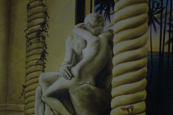 Orlando Quevedo Giclée - The Kiss -medium Painting -  Size: 30"L x 20.5"W
