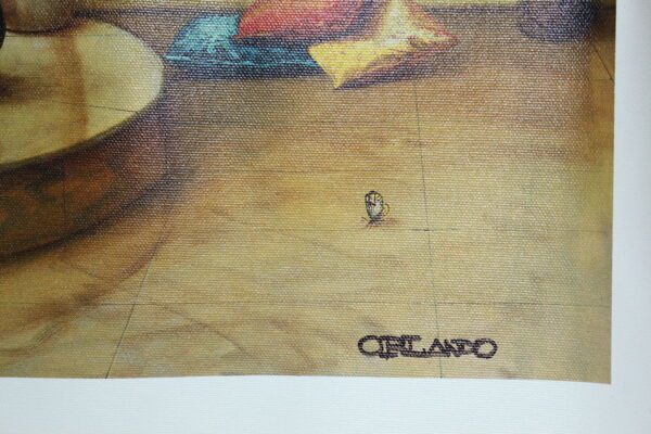 Orlando Quevedo Giclée - The Kiss -medium Painting -  Size: 30"L x 20.5"W