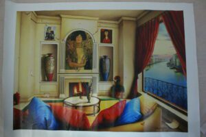 Orlando Quevedo Giclée A View From My Room Medium Painting -  Size 30"L x 20.5"W