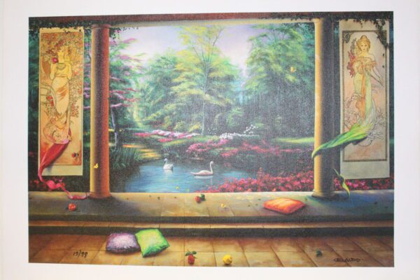 Orlando Quevedo Giclée "Paradise" Painting -  Size: 21"L x 13.5"W