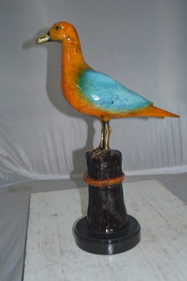 Bird on Tree Bronze Statue - Size: 9"L x 18"W x 22"H. - Image 5