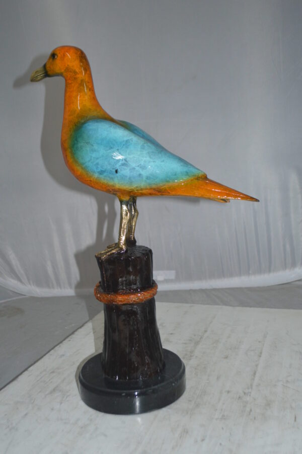 Bird on Tree Bronze Statue - Size: 9"L x 18"W x 22"H. - Image 6