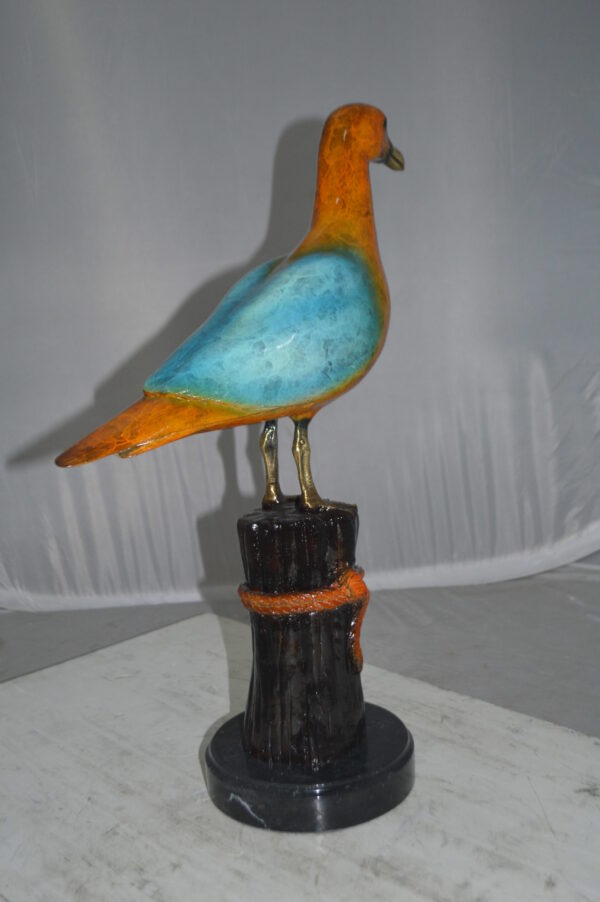 Bird on Tree Bronze Statue - Size: 9"L x 18"W x 22"H. - Image 9