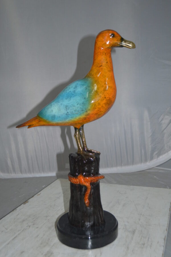Bird on Tree Bronze Statue - Size: 9"L x 18"W x 22"H. - Image 11