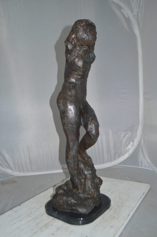 Eve Replica by Rodin Bronze Statue -  Size: 10"L x 10"W x 32"H. - Image 5