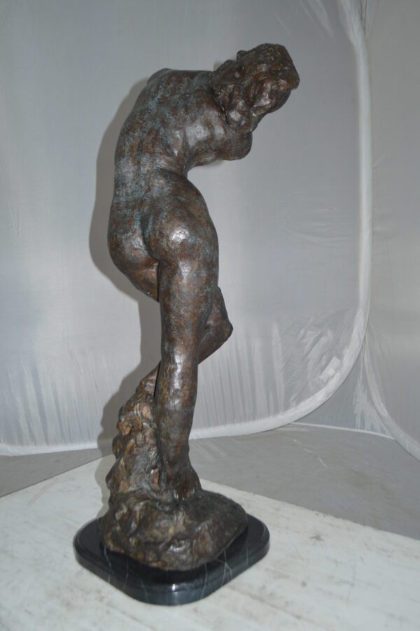 Eve Replica by Rodin Bronze Statue -  Size: 10"L x 10"W x 32"H. - Image 7