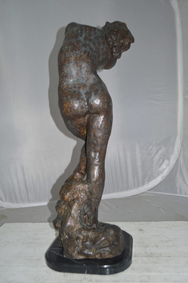 Eve Replica by Rodin Bronze Statue -  Size: 10"L x 10"W x 32"H. - Image 8